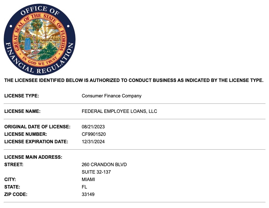 Licenses certificates federal employee loans